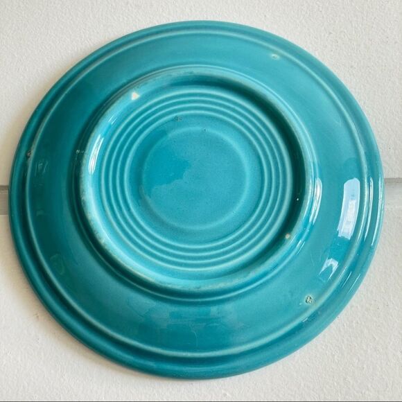 Vintage Fiesta Pottery Saucer Plate in Original Turquoise Glaze 1937-1969 - Picture 3 of 3
